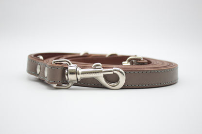 FinestPaw_Leine_Klassik_Premium_Fuehrleine_taupe_all_all_silber_front