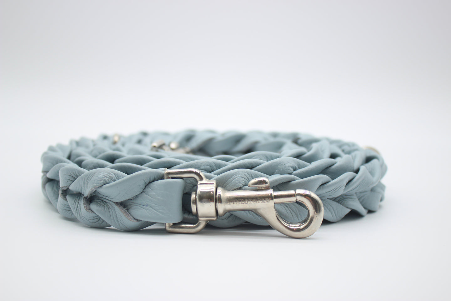 Vollgeflochten Führleine Hellblau