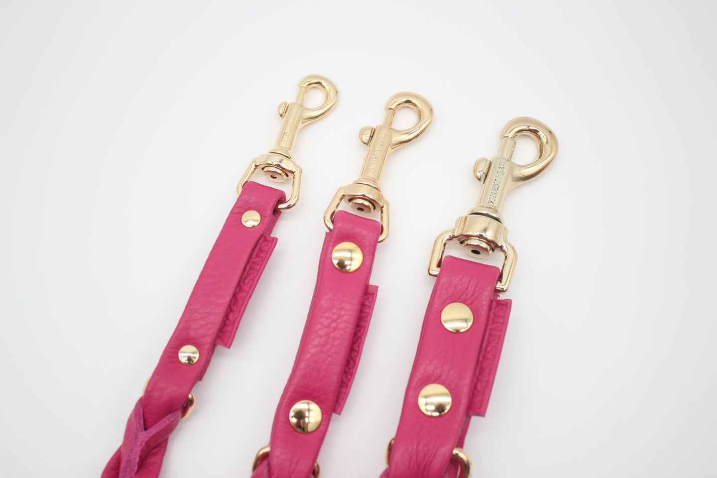 Vollgeflochten Führleine Pink