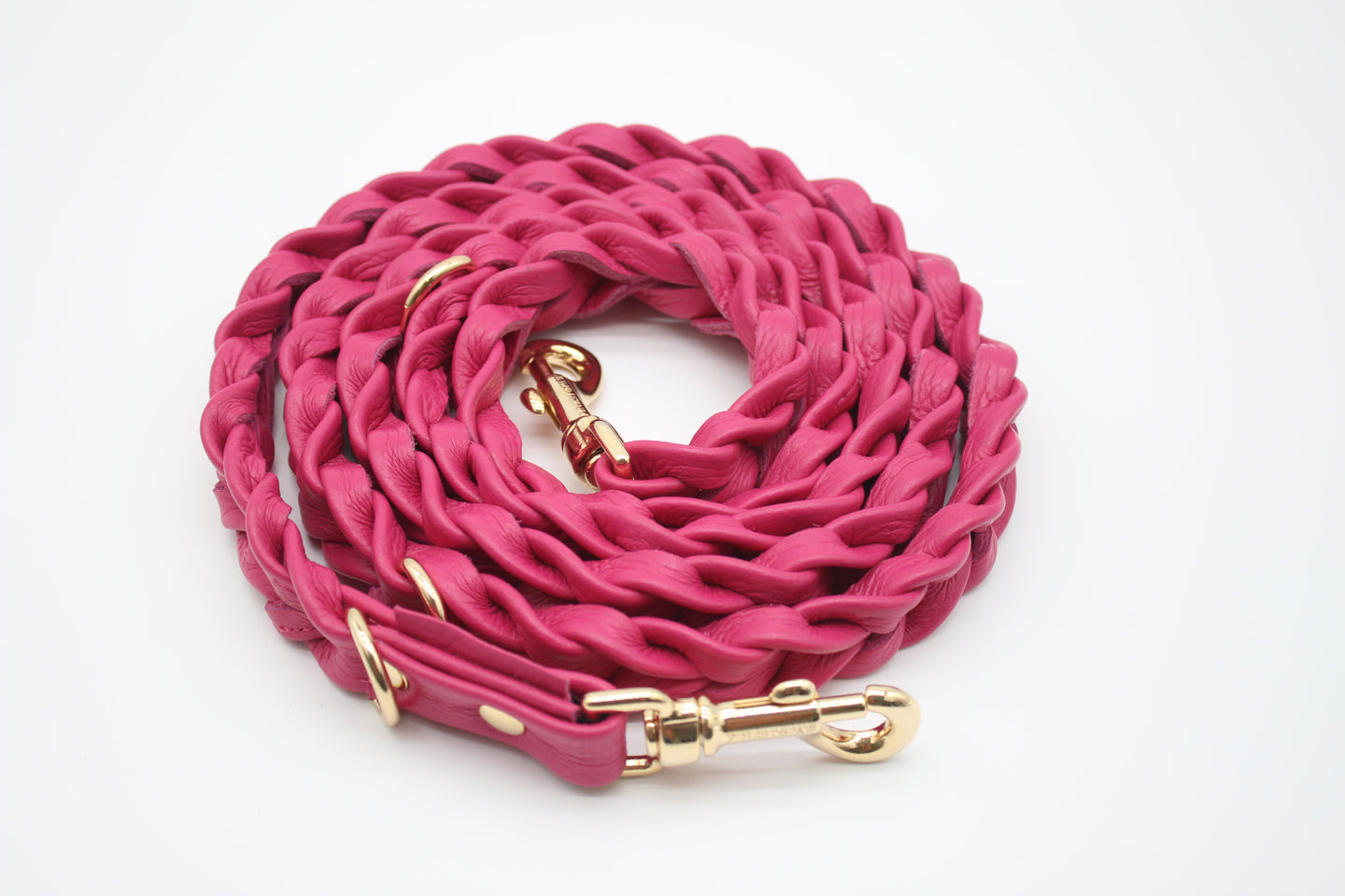 Vollgeflochten Führleine Pink