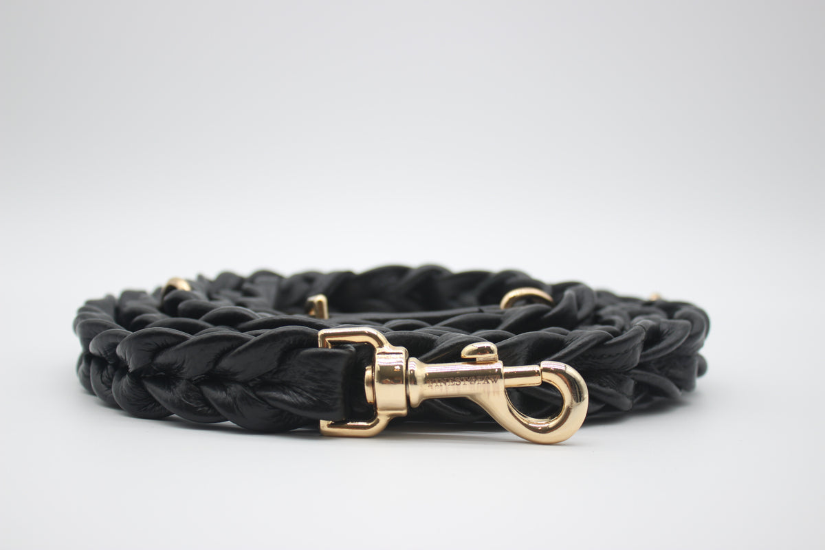 FinestPaw_Leine_Vollgeflochten_Fuehrleine_schwarz_all_all_gold_front